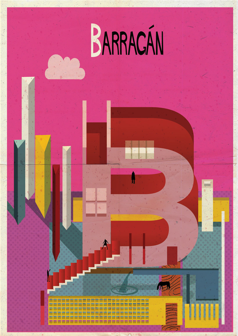 Illustration for article titled This alphabet models each letter on a particular architect's designs